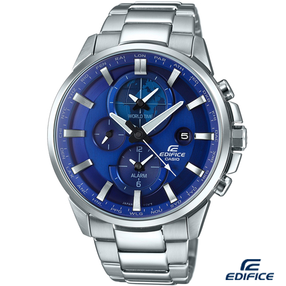 EDIFICE 地圖鬧鈴錶 ETD-310D-2A 藍