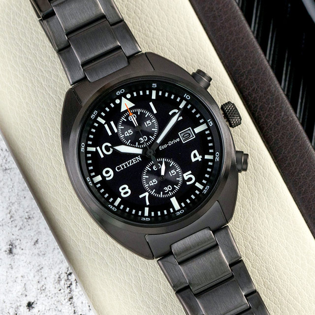 【CITIZEN】Eco-Drive 極致時尚光動能計時腕錶/黑(CA7047-86E)