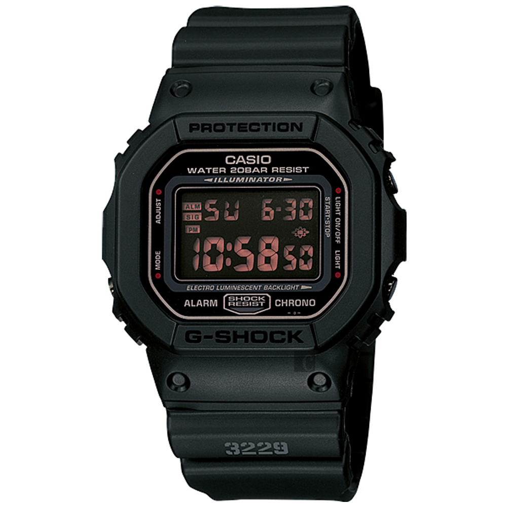 CASIO 卡西歐 G-SHOCK 軍事經典腕錶 DW-5600MS-1HDR
