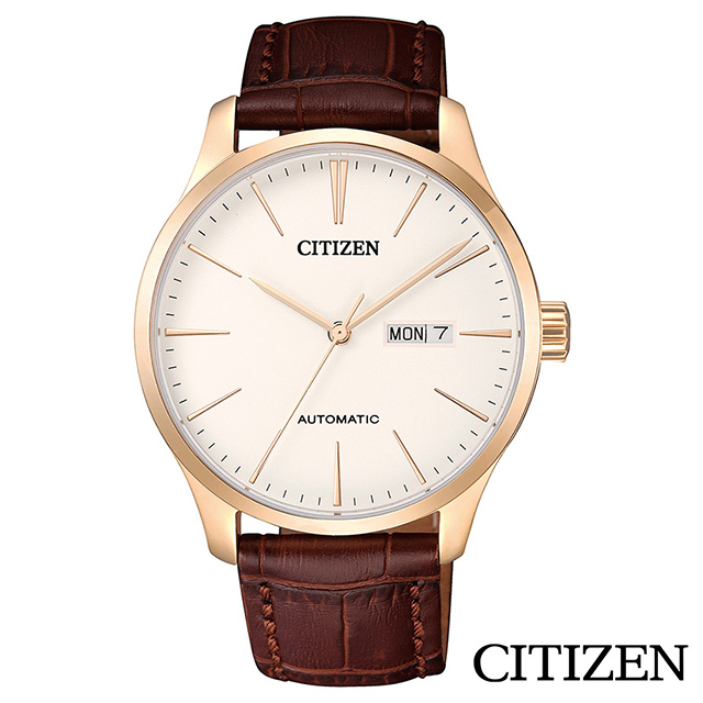 CITIZEN星辰 簡潔型男皮帶機械腕錶 NH8353-18A