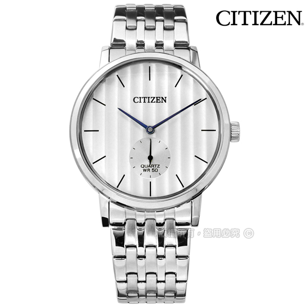 CITIZEN 星辰表 / BE9170-56A / 極緻簡約 日本機芯 礦石強化玻璃 不鏽鋼手錶 銀白色 39mm