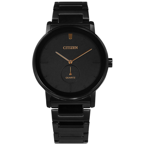 CITIZEN 星辰表 / BE9187-53E / 簡約時尚 礦石強化玻璃 日本機芯 不鏽鋼手錶 鍍黑 42mm