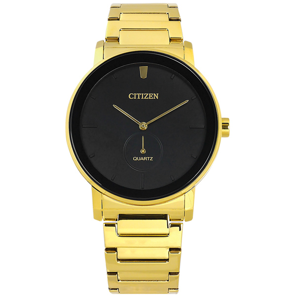 CITIZEN / BE9182-57E / 簡約時尚 礦石強化玻璃 日本機芯 不鏽鋼手錶 黑x鍍金 42mm