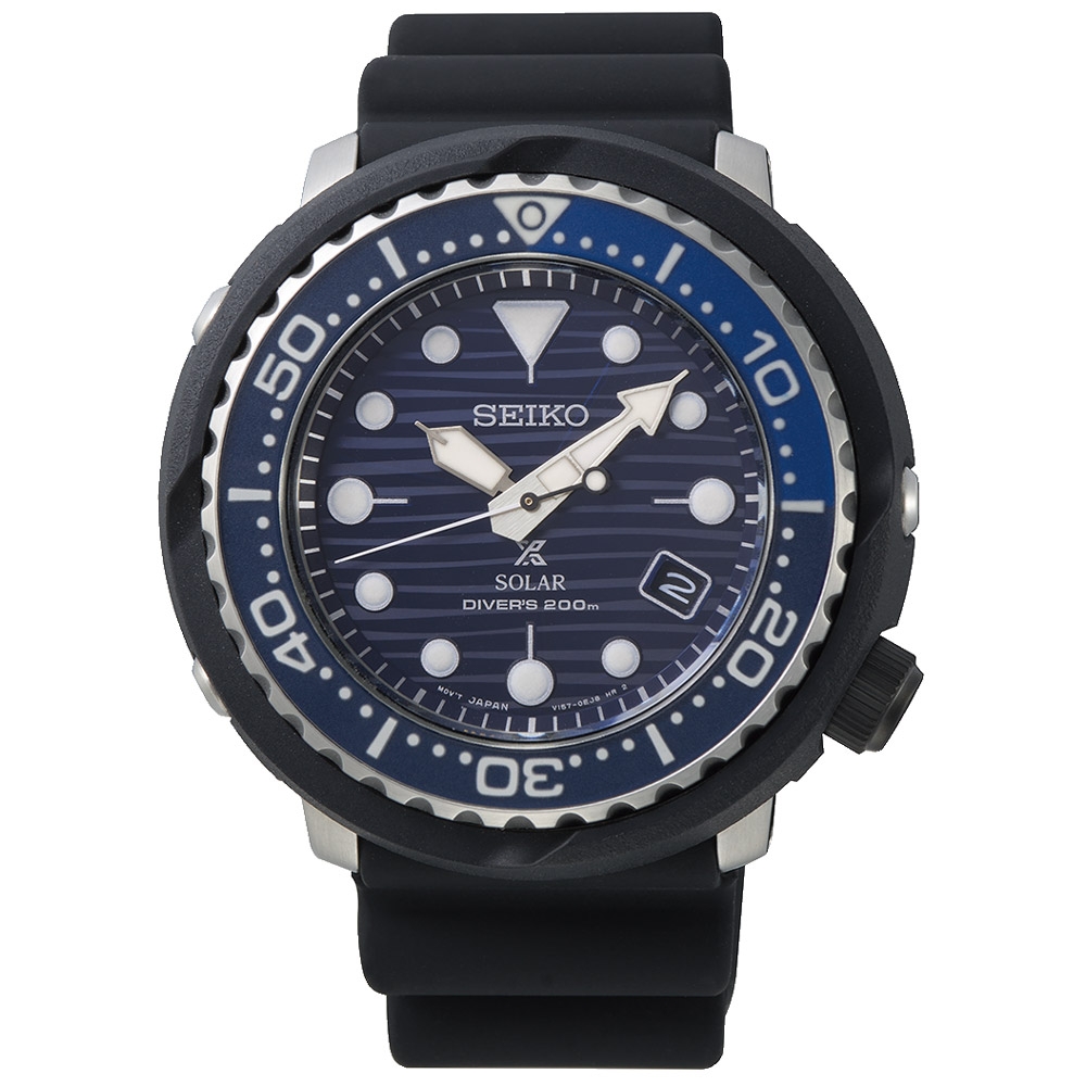 SEIKO PROSPEX愛海洋太陽能潛水橡膠腕錶/V157-0CX0A/SNE518P1