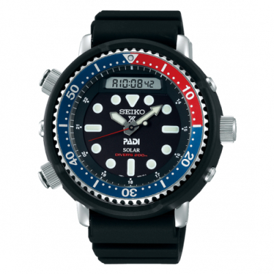 SEIKO PROSPEX PADI太陽能雙顯潛水腕錶H851-00A0B/SNJ027P1