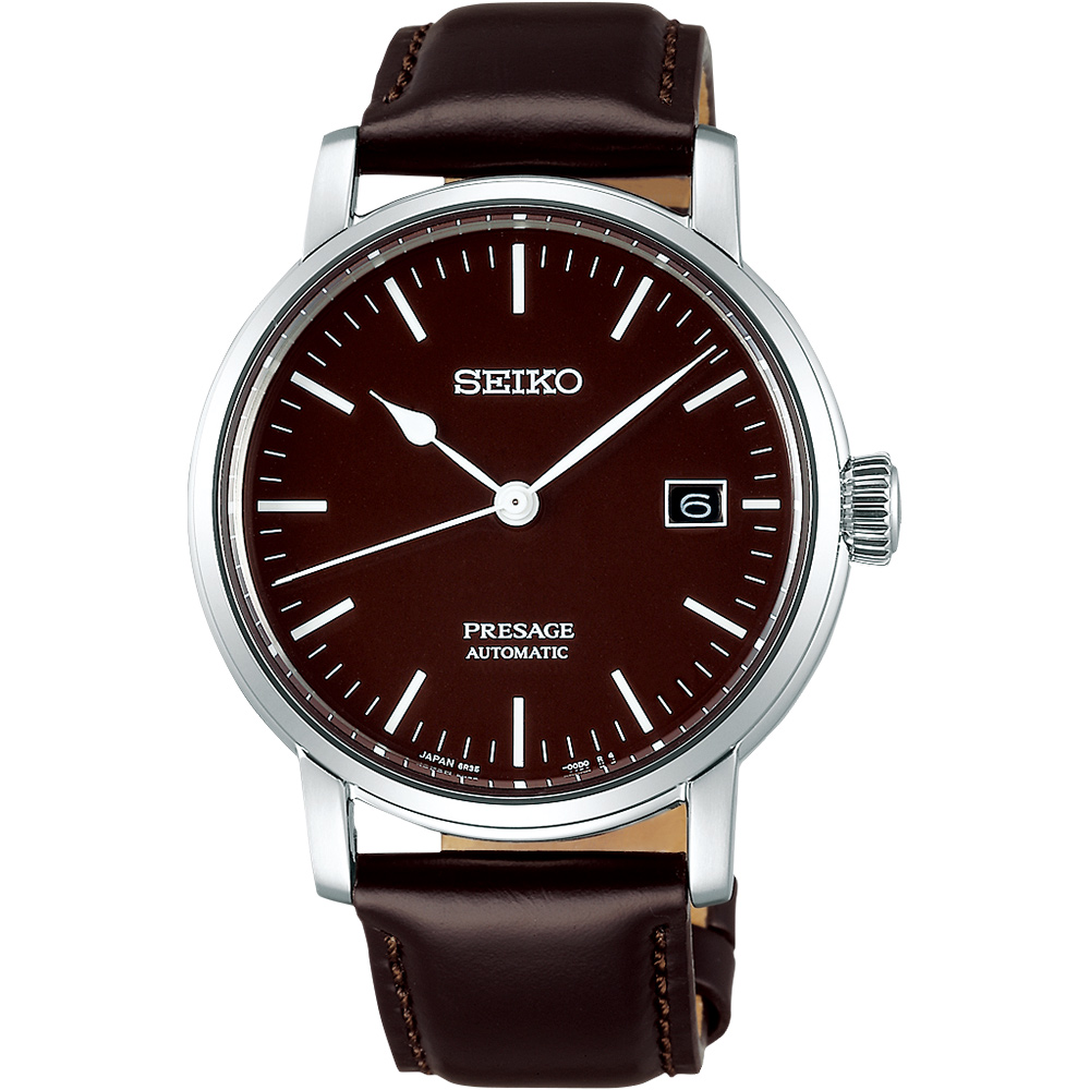 SEIKO PRESAGE 琺瑯工藝機械錶-紅棕/40mm 6R35-00F0B(SPB115J1)