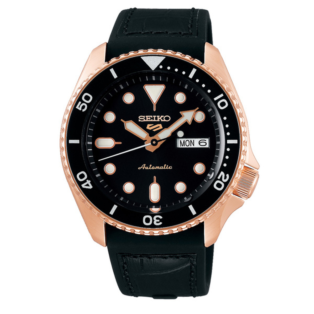 SEIKO 5 sport運動潮流機械腕錶/黑金款4R36-07G0J(SRPD76K1)