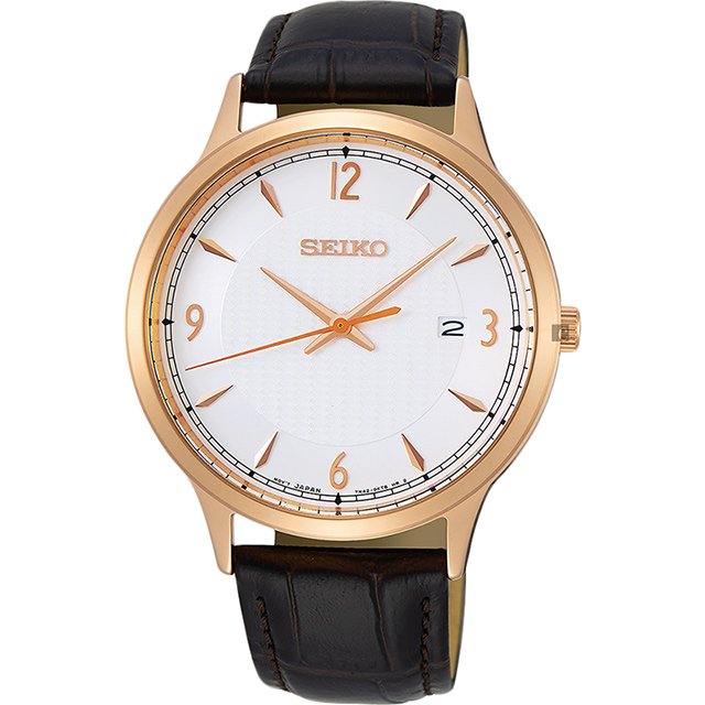 SEIKO 精工 CS系列都會石英手錶-銀x咖啡/41mm 7N42-0GJ0K(SGEH88P1)