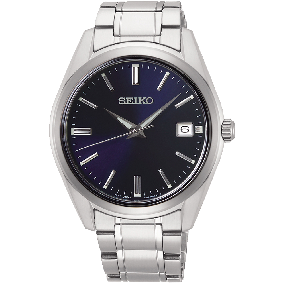 SEIKO 精工 CS系列簡約大三針時尚腕錶/藍/38mm(6N52-00A0B/SUR309P1)