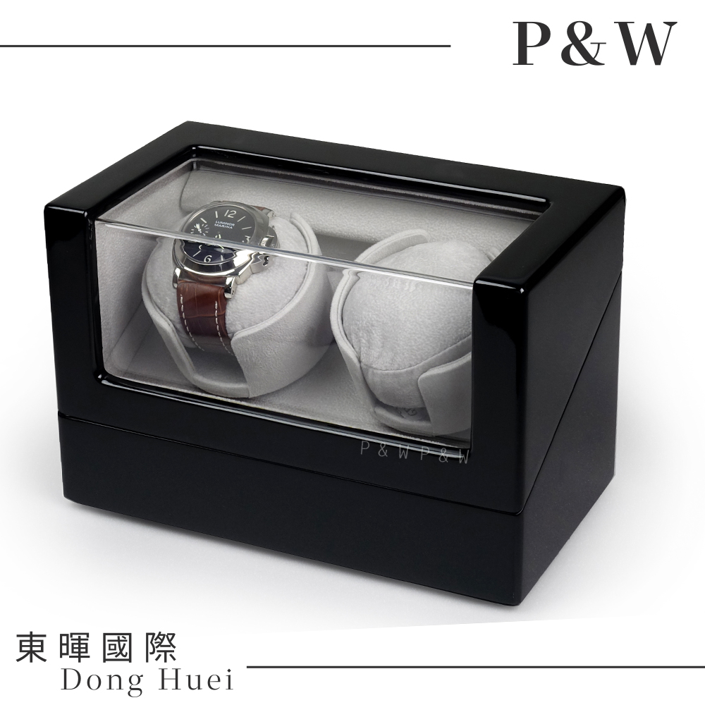 【P&W手錶上鍊盒】大錶專用 2只裝 四種模式【木質鋼琴烤漆】 (動力儲存盒、自動上鍊盒)