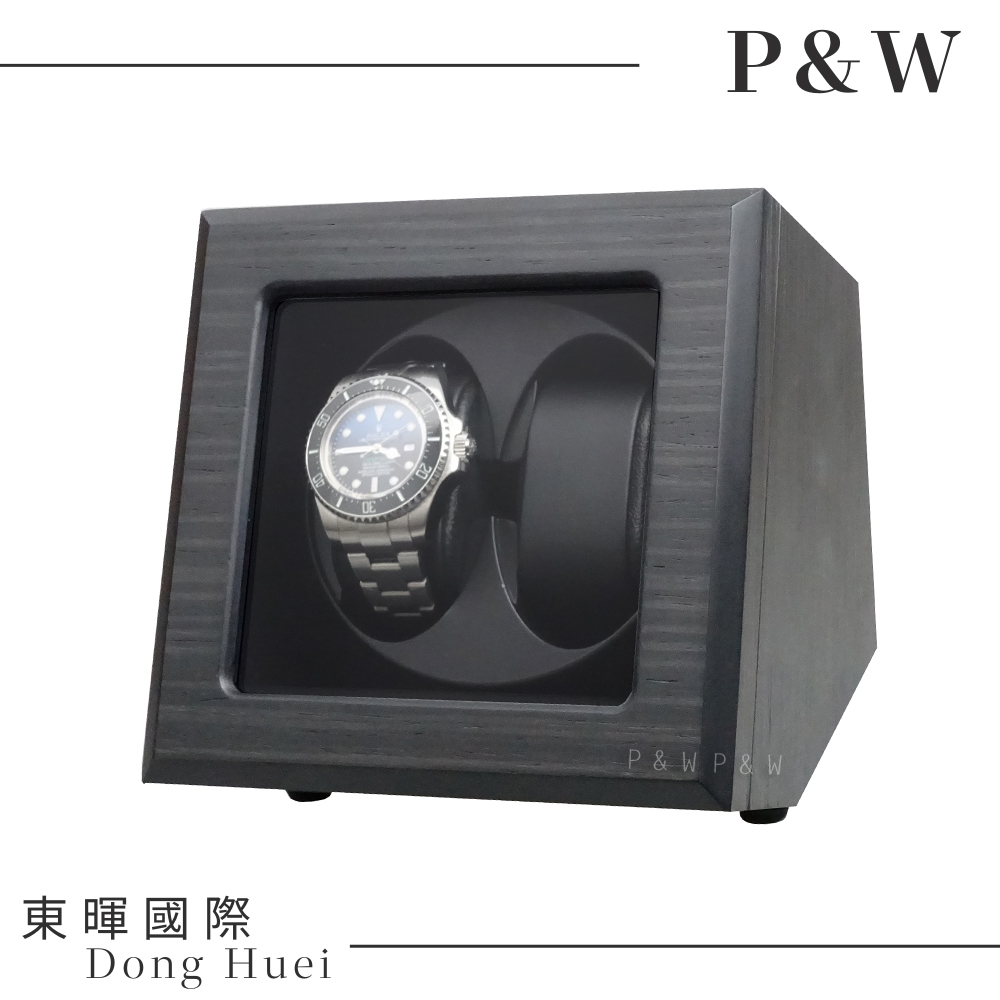 【P&W手錶自動上鍊盒】【玻璃鏡面】2支裝 【5種轉速】矽膠錶枕【木質啞光烤漆】機械錶專用 旋轉盒