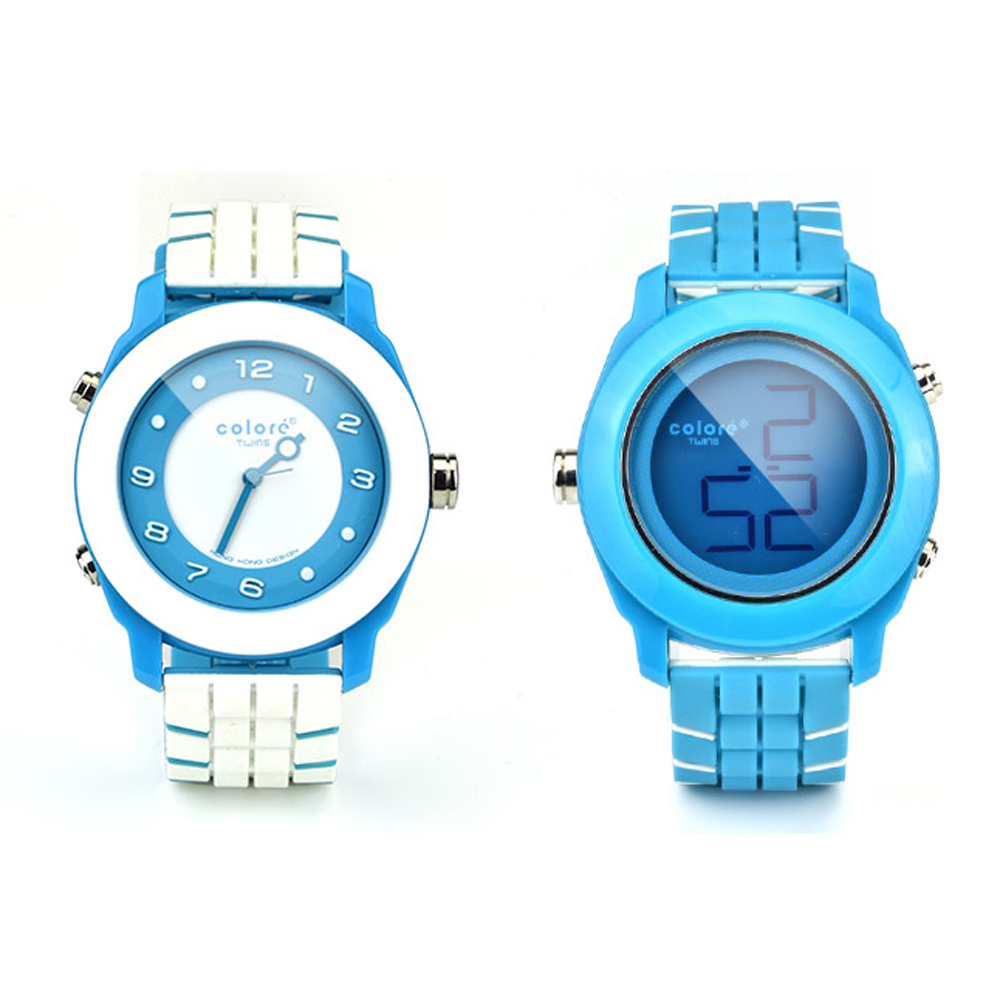colore TWINS[錶現心情 [錶出個性 [錶現時尚麗彩數位指針錶M05
