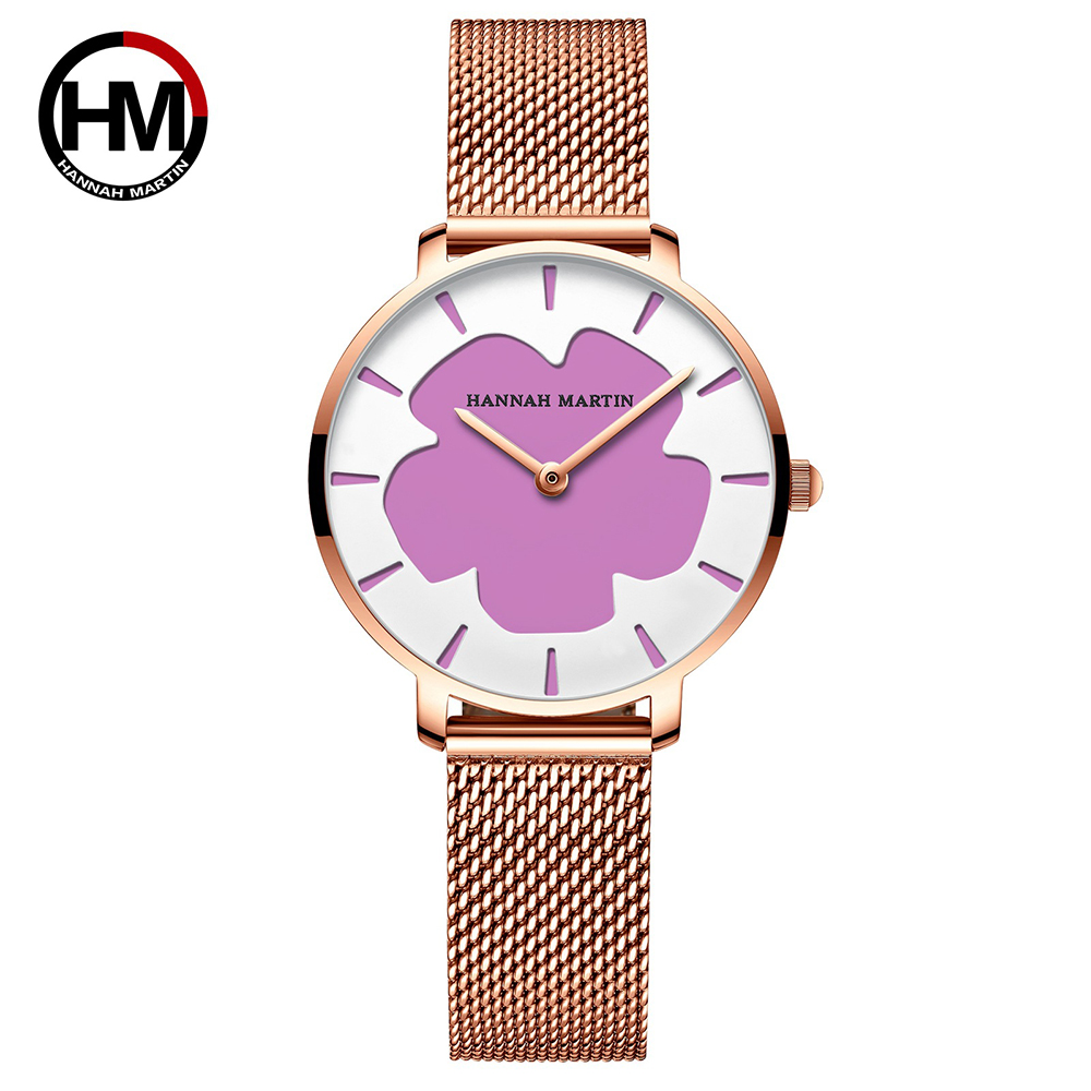【HANNAH MARTIN】黑科技紫外線光變色太陽手錶-光感變色白變紫(HM-1333)*33mm