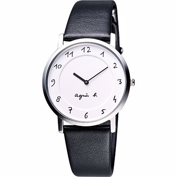 agnes b. 法國時尚簡約風情腕錶-白 7N00-0BC0S(BG4001P1)