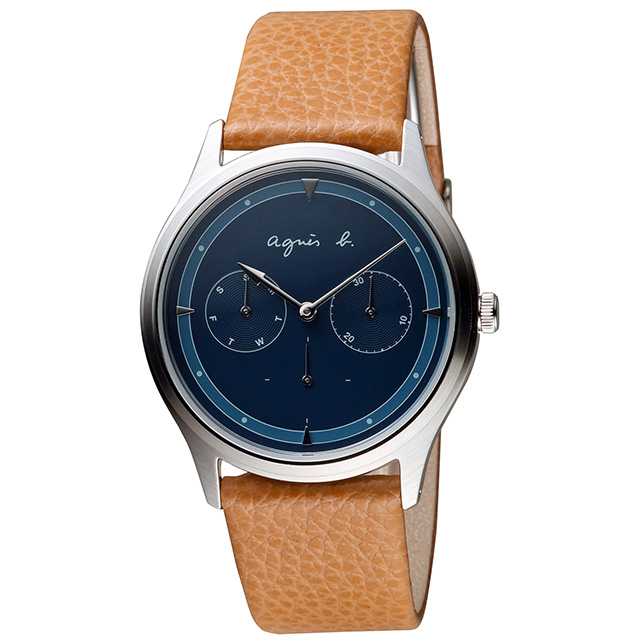 agnes b.普魯士之星皮帶時尚腕錶 VD75-KYF0J