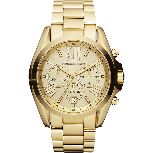 Michael Kors 羅馬假期三眼計時腕錶-金 MK5605