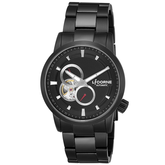 【LICORNE力抗錶】淬鍊系列 機械腕錶 (黑/銀 LT139MBBI-W)