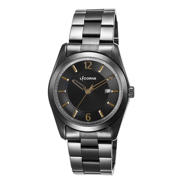 【LICORNE力抗錶】都會簡約系列 經典手錶 (黑/金 LT137MBBA-K)