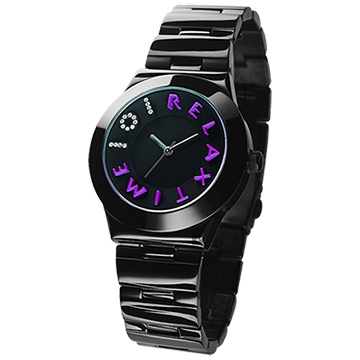 RELAX TIME 101獨家設計品牌手錶-IP黑x紫時標/38mm R0800-32-3M