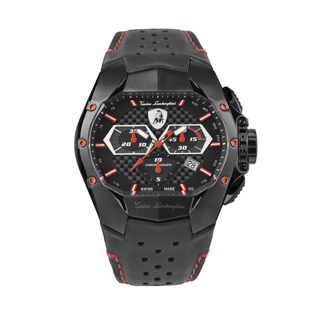 Tonino Lamborghini T9GA 酷炫飆速潮流造型三眼計時皮帶手錶