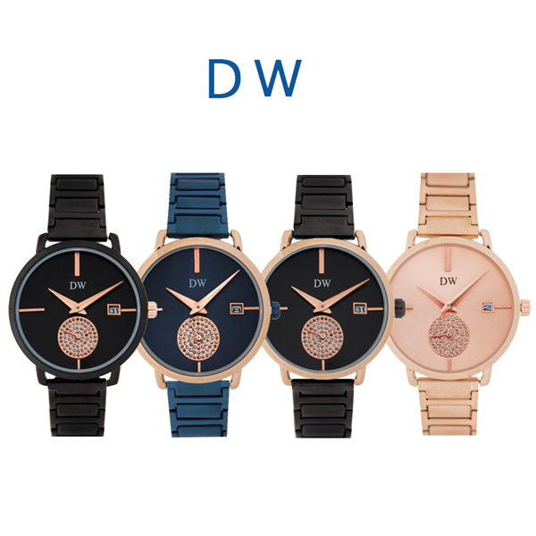 日本DW D3217 時尚輕薄簡約小秒淑女鋼帶手錶