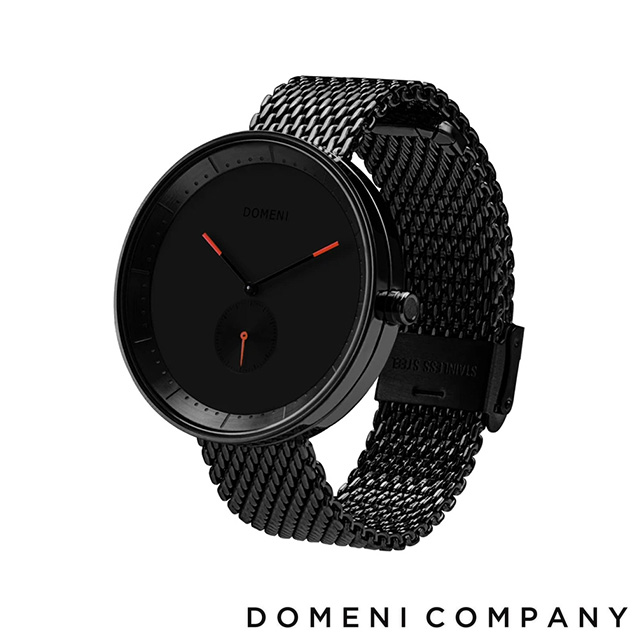 【DOMENI COMPANY】經典系列不鏽鋼單眼男錶 米蘭錶帶/紳士黑錶盤-黑(BLM02)