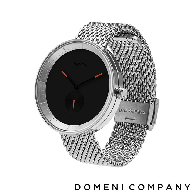 【DOMENI COMPANY】經典系列不鏽鋼單眼男錶 米蘭錶帶/紳士黑錶盤-銀(SSM02)