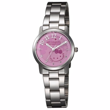 【HELLO KITTY】凱蒂貓俏皮小花時尚腕錶 (紫色 LK572LWVA)