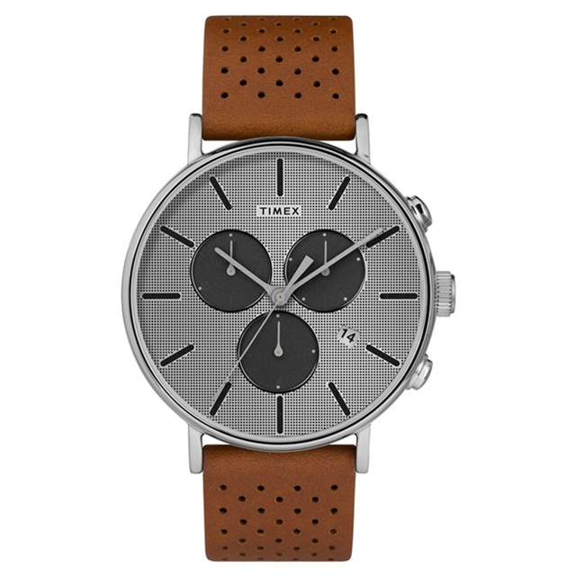 【TIMEX】 天美時 Fairfield Chrono系列 時尚三眼計時手錶 (灰/棕色 TXTW2R79900)