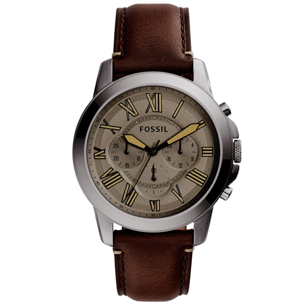 FOSSIL 古典伯爵三環計時腕錶-FS5214