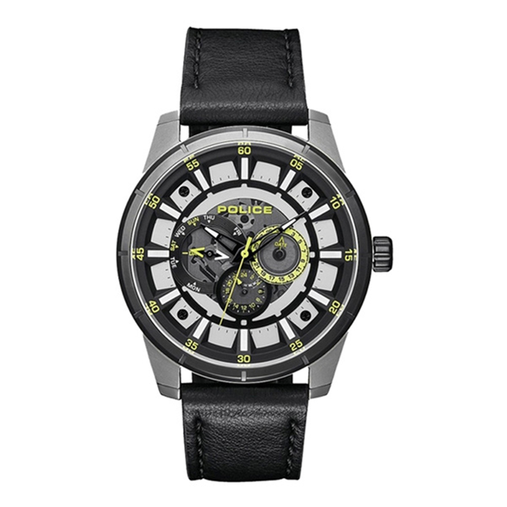 POLICE 潮流光速多功能腕錶-綠色X黑色-15410JSTB-04