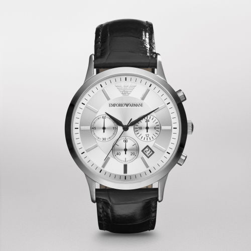 EMPORIO ARMANI經典計時皮帶腕錶43mm(AR2432)