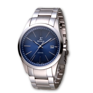 SIGMA 時光迷人藍寶石鏡面時尚腕錶/41mm/9814M-3