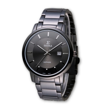 SIGMA 簡約風格藍寶石鏡面時尚腕錶/大碼/40mm/1122M-B
