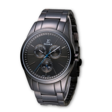 SIGMA 準確時刻藍寶石鏡面黑鋼時尚腕錶/41mm/9815MB01