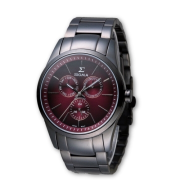 SIGMA 準確時刻藍寶石鏡面黑鋼時尚腕錶/41mm/9815MB15