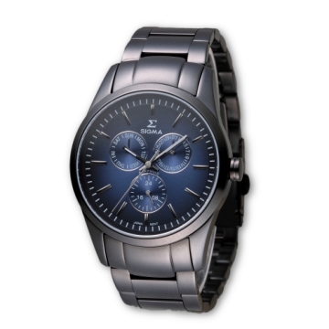 SIGMA 準確時刻藍寶石鏡面黑鋼時尚腕錶/41mm/9815MB13