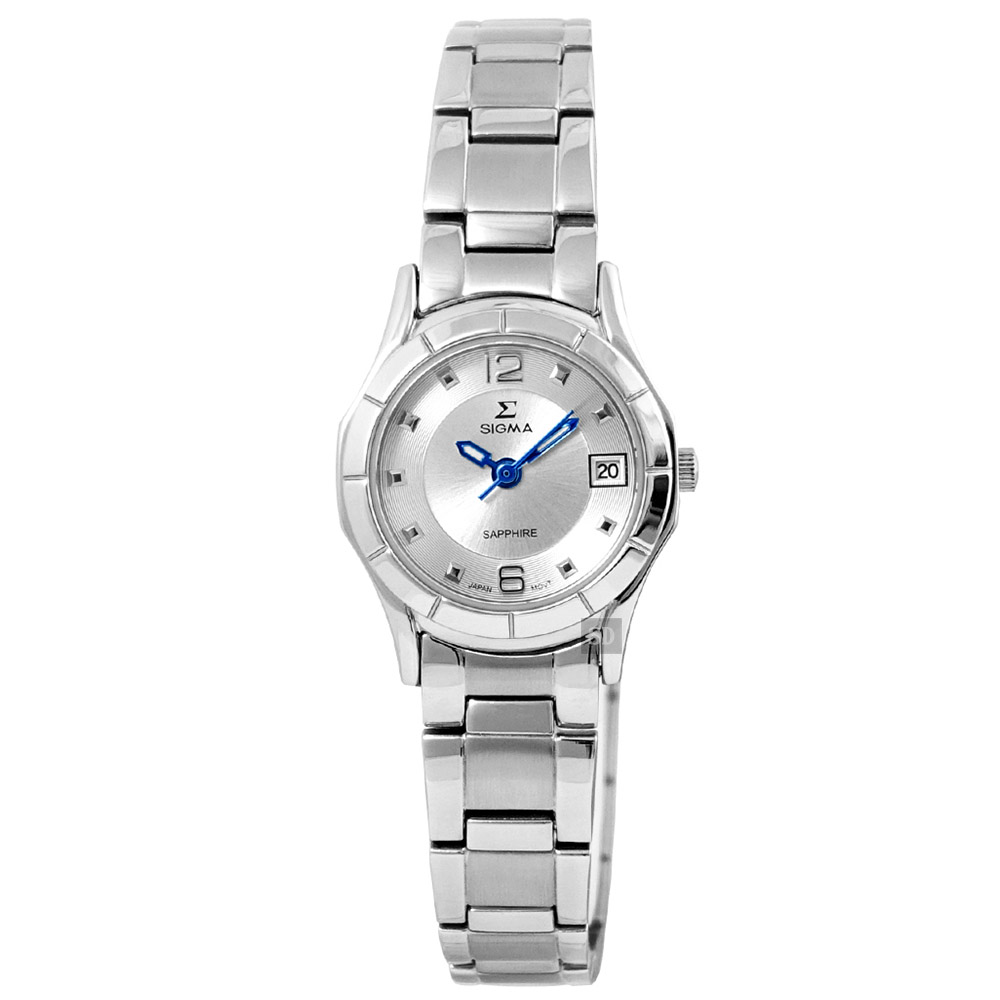 【SIGMA】簡約時尚 藍寶石鏡面白鋼女錶 3812L-2 銀/白鋼 22mm 平價實惠的好選擇