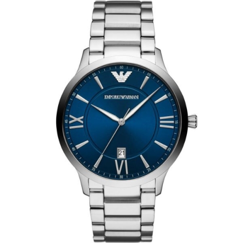 EMPORIO ARMANI 亞曼尼AR11227/義式時尚藍調腕錶/藍面 43mm