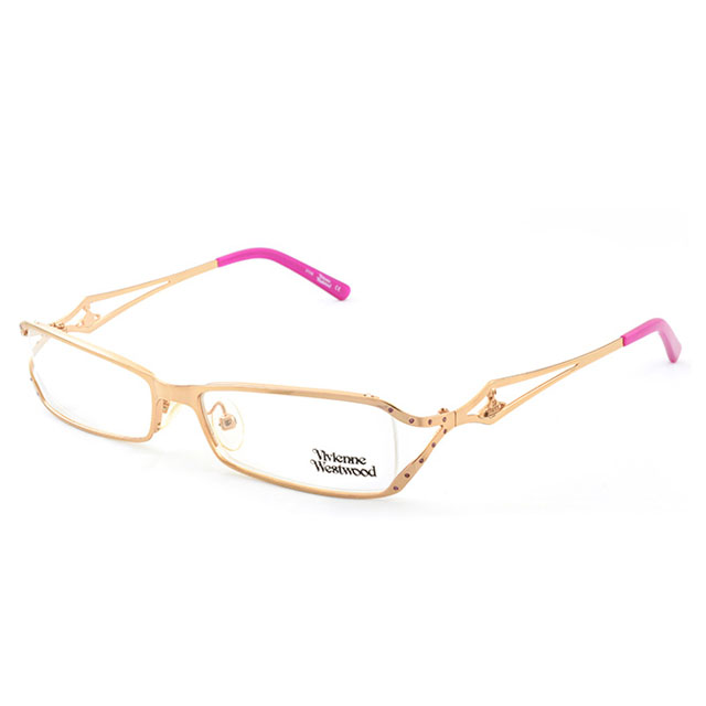 Vivienne Westwood 英國薇薇安魏斯伍德★金屬浮雕土星造型★光學眼鏡(金+粉紅) VW10703