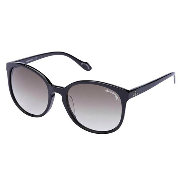 【Vivienne Westwood】ANGLO MANIA系列－英倫時尚經典LOGO太陽眼鏡(AN721-01－黑)