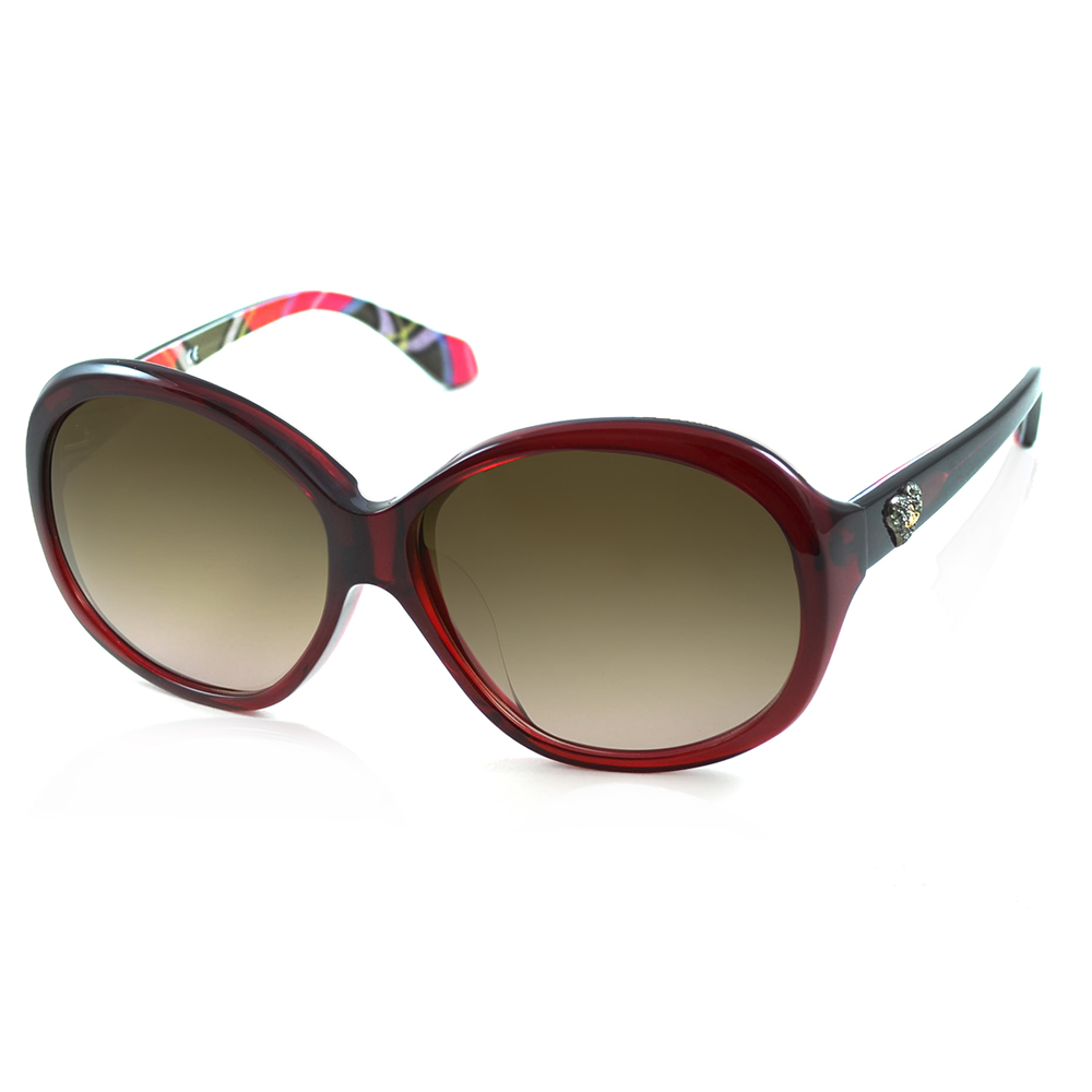 【Vivienne Westwood】英國精品時尚心鑽系列造型太陽眼鏡(VW74303-紅)