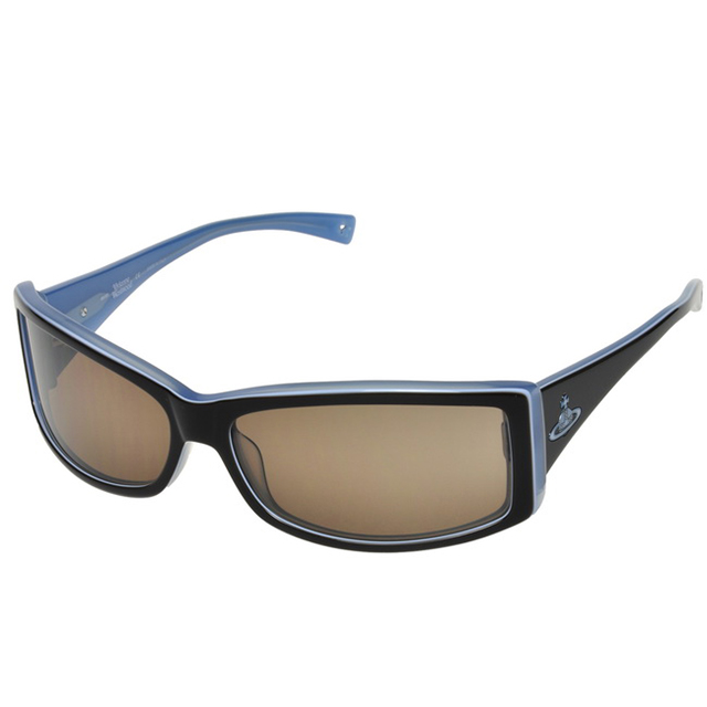 【Vivienne Westwood】英國質感個性太陽眼鏡(VW65602-黑/藍)