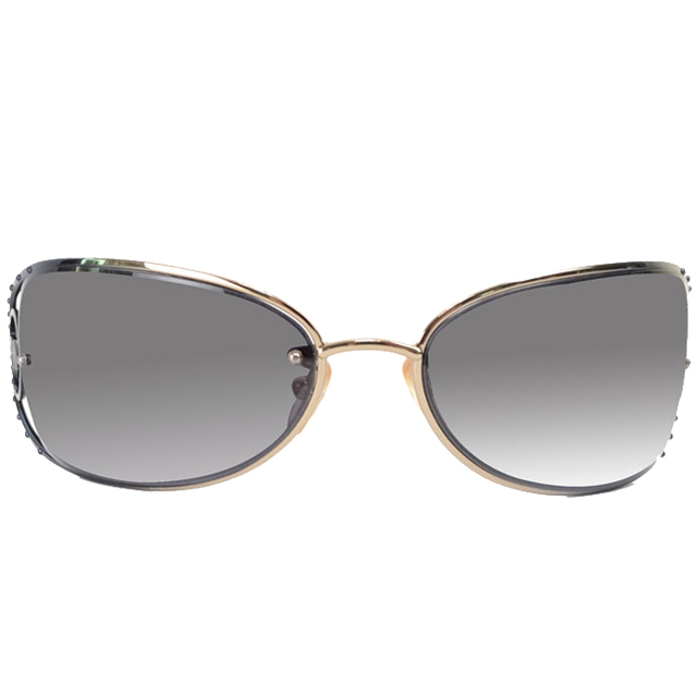 【Vivienne Westwood】摩登復古圓點款太陽眼鏡(銀/藍) VW519-01