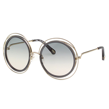 CHLOE金屬大框 太陽眼鏡( 淡金+深藍色) CE120SD