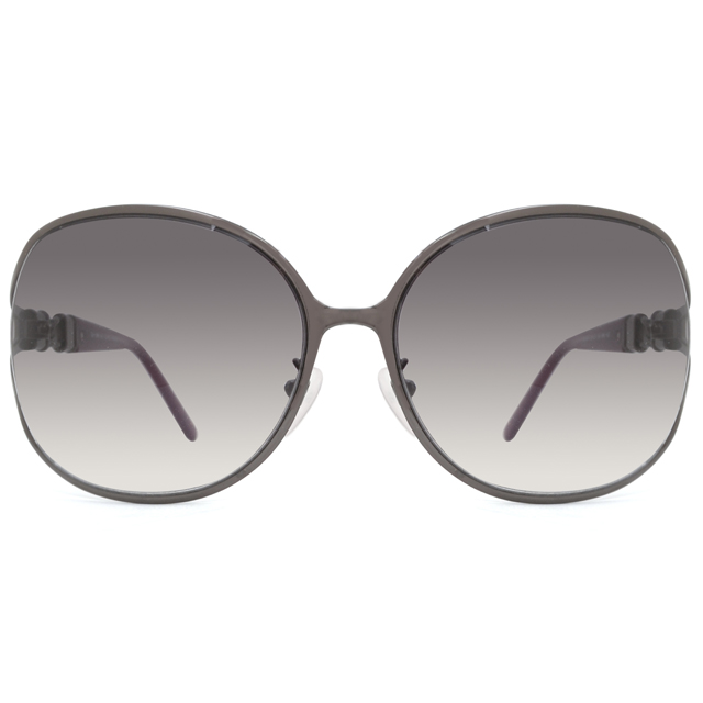 LOEWE 羅威名媛金屬款太陽眼鏡(暗灰/紫 SLW407G-0568)
