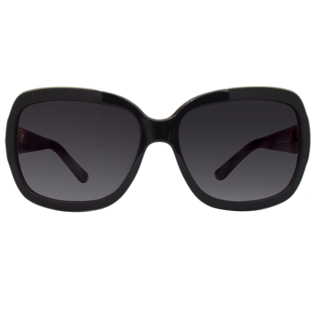 LOEWE 羅威設計師限定款系列 奢華皮革線條款太陽眼鏡(黑/金 SLW774-0Z42)
