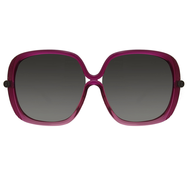 LOEWE 羅威新款 春天氣息大方框款太陽眼鏡(粉紫 SLW802-09TX)
