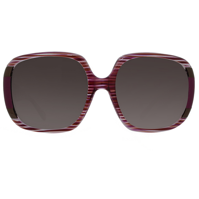 LOEWE 羅威金屬皮革大方框太陽眼鏡(紫/黑銀 SLW806-0P6D)