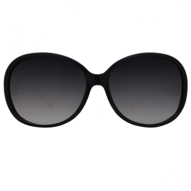 LOEWE 羅威經典扣環顯小臉款太陽眼鏡(黑/白 SLW821G-0Z42)